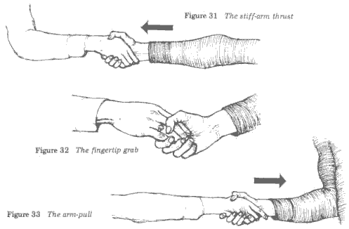 stiff-arm thrust